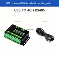 Konverter USB ke 4 RS485 Industri WaveShare, Modul Komunikasi Serial USB ke 485, Casing Logam