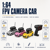 Modèle 6401-C Voiture RC avec caméra FPV 1:64, télécommande APP 2,4 GHz, mini véhicule RC de 6,8 cm avec régulateur de vitesse pour enfants