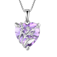 Pendentif romantique en argent sterling 925 plaqué or avec motif floral superposé en forme de cœur et zircone cubique, ajustable, bijou de mode à maillons fins