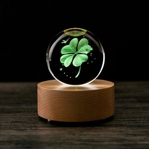 Tinh thể ánh sáng ban đêm nóng bán rắn gỗ LED Đèn chủ Bluetooth kết nối loa mô hình tùy chỉnh Tinh thể thủy tinh bóng - Product Image 1
