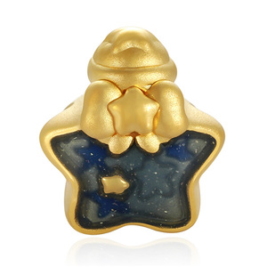 Esmalte artesanía diseño de lujo 24K oro puro auspicioso botella de deseos forma pulsera con cuentas accesorios de joyería de lujo - Product Image 1