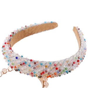 All'ingrosso Fascia per capelli con diamanti di lusso alla moda accessori per capelli da donna con perline barocche con strass imbottito - Product Image 5