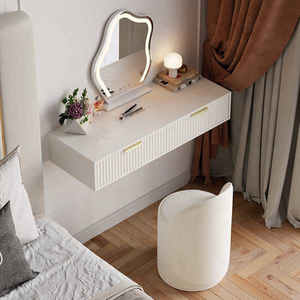 <span class=keywords><strong>Mesa</strong></span> <span class=keywords><strong>de</strong></span> <span class=keywords><strong>Maquillaje</strong></span> Moderna <span class=keywords><strong>de</strong></span> Pared con Acabado Brillante, Cómoda <span class=keywords><strong>Flotante</strong></span> Acanalada con 2 Cajones <span class=keywords><strong>de</strong></span> Almacenamiento para Dormitorio, Sala <span class=keywords><strong>de</strong></span> Estar o Apartamento - Product Image 6