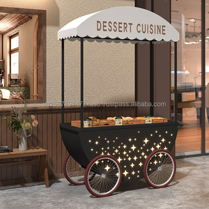 รถเข็นขายผลไม้แบบมีล้อสำหรับร้านค้ากลางแจ้งมีขาตั้งในตลาดรถเข็นขายผลไม้ - Product Image 4