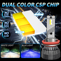 Ampoule de phare LED haute puissance 120W en gros, bicolore H1 H3 6500K Blanc Bleu Canbus 12V 24V Fabricant H4 H7 H11 881 H1