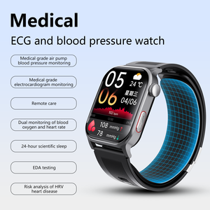 Montre connectée EDA avec pompe à air de 2,10 pouces, puce TI4950, détection de chute, alarme SOS, rapport de santé cardiaque HRV - Product Image 3