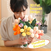 Bouquet de fleurs artisanal Xiaohong pour les frères, jouet en polyester, cadeau unisexe avec pendentifs orange, rose et jaunes, plante