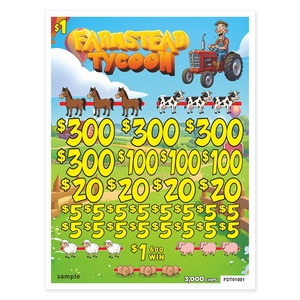Pull Tab Lottery Tickets 3 Window Custom Game Style Win Rate Farm Town Design <strong>Offset</strong> <strong>Printing</strong> - Product Image 5