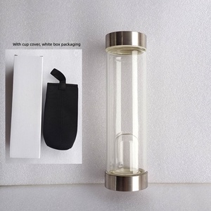 Bouteille d'eau en verre avec paillettes de cristaux pour purification spirituelle, 18,6 oz, tasse d'élixir en pierres précieuses naturelles, avec étui de transport portable - Product Image 4