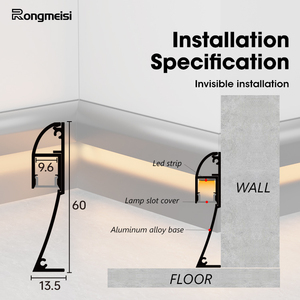 Battiscopa a Incasso <span class=keywords><strong>da</strong></span> 8CM con Luce LED, Battiscopa in Alluminio con LED, Nasconde le Fughe delle Piastrelle e Migliora l'Illuminazione Ambientale - Product Image 3