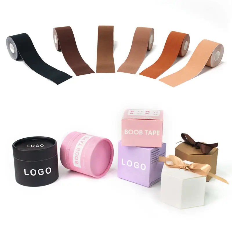 Custom Packaging 5CM 7.5CM 10CM Nude Breathable Invisible Waterproof Breast Lifting Boob Tape With Box