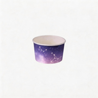 Bol en papier écologique recyclable pour crème glacée, simple paroi avec revêtement PE, motif et logo personnalisés, couleur au choix pour boulangerie à emporter
