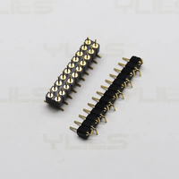 Muestra Gratuita de Conector Recto de Cabezal de Pines Mecanizado Industrial de Fila Única, Paso de 2.54 mm, Posiciones de 02-40 pines, Altura de 3.0 mm, para PCB