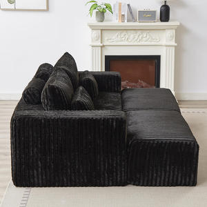 <b>Oversized</b> Square <b>Sectional</b> Lounge Chaise Set No Assembly Required Modern Cloud Plush Loveseat Two Removable Hotel Villa - Product Image 6