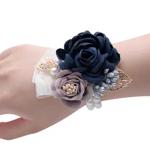 งานแต่งงานเจ้าสาวเพื่อนเจ้าสาวดอกไม้ข้อมือสีขาว Rose สร้อยข้อมือพิธี Corsage ดอกไม้ข้อมือ Corsage งานแต่งงาน Boutonniere