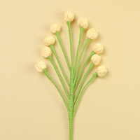 Bunga Gypsophila Rajutan Benang Crochet Buatan Tangan, Tangkai Bunga Bola Kecil Buatan Untuk Dekorasi Buket, Tersedia