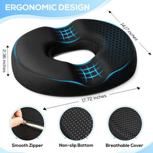 Donut Almofada Do Assento Almofada Cadeira Pad Memória Foa Almofada lombar para Tailbone Alívio Da Dor e Hemorróidas - Product Image 4