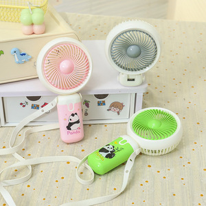 Portable Handheld Fan With Strap Foldable Rechargeable <b>Battery</b> <b>Operated</b> For Outdoor Travel Cooling Panda Design - Product Image 3