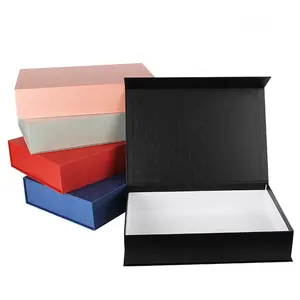 Moda lüks hediye kağıdı kutusu giysiler için daire hediye katlama giyim kutuları Crownwin ambalaj