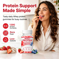 Gummies protéinés végétaux 120g par bouteille Faible teneur en calories Fraise Complément nutritionnel sportif