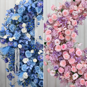 Arco Floral Romántico para Boda, en Forma de Luna, con Degradado Rosa y Morado, Realista, de Seda Artificial, Hecho a Mano y Ecológico - Product Image 3