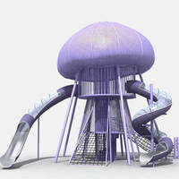 Grande structure de jeu extérieure en acier inoxydable pour enfants, avec toboggan, treillis de maternelle et structure de jeu OVNI Star Journey non motorisée pour la communauté