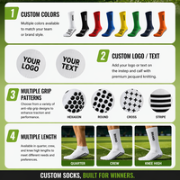 Nouvel arrivage de chaussette de football antidérapante chaussette de football en coton respirant pour hommes chaussette de football personnalisée à prise antidérapante