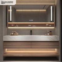 Meuble de toilette élégant Buildgres Ensemble de vanité de salle de bain Vanité en bois Vanité de salle de bain