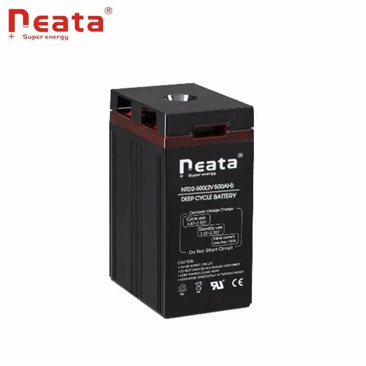 Neata 2V 500ah 1000ah gel tubular bateria para energia solar sistema e telecom