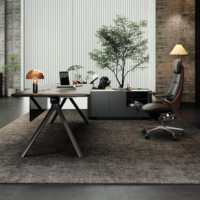 Bureau de direction minimaliste ultra-large, grande surface d'écriture, confort de travail, mobilier de bureau professionnel moderne haut de gamme