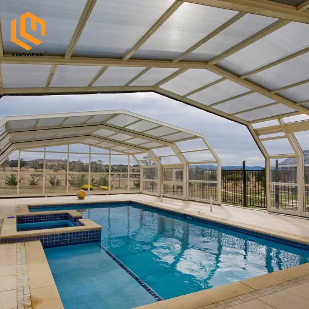 Retractable Glass Sunroom Aluminium Pool Enclosures Sliding Roof ...