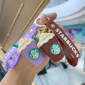 Funboxes Llavero Colgante de Plástico de PVC 3D con Diseño de Taza de Café <span class=keywords><strong>Boba</strong></span> de Dibujos Animados, para Mochila, Llaves de Coche de Pareja, Regalos Colgantes - Product Image 4