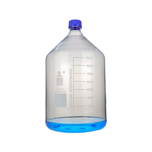 Lab 1L to 10L High Borosilicate <b>Glass</b> Reagent <b>Bottles</b> <b>with</b> Clear Amber Blue Screw <b>Lid</b> Cap 2500ml to 5000ml Laboratory Use - Product Image 1