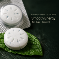 OEM Energy Focus Mints, menthes naturelles, caféine, L-théanine, sans sucre, menthe verte, complément alimentaire, vente en gros, en vrac, étiquette privée