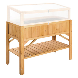 Wooden <strong>Raised</strong> <strong>Bed</strong> With Storage Compartment for <strong>Garden</strong> Balcony and Patio Outdoor Wood Planter Box
