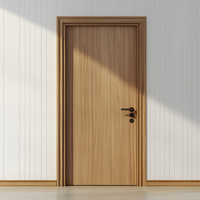 Porte moderne en bois massif chêne et noyer, certifiée ISO9001, sur mesure, insonorisée, à âme creuse, pour hôtels, cuisines et villas