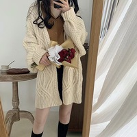 Nouvelle usine femmes Long manteau couleur unie poitrine ouverte dames pull Anti-rides décontracté confortable femmes Cardigans