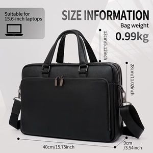 Maletín Profesional de Gran Capacidad Resistente al Desgaste con Bolsillos Organizadores, Bolsa de Mensajero de Cuero PU para Laptop de 15 Pulgadas - Product Image 5