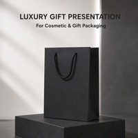 Sac cadeau en papier kraft noir avec poignées, logo personnalisé, plusieurs tailles, vente en gros, emballage pour cadeaux de fête, sac en papier, fabrication OEM