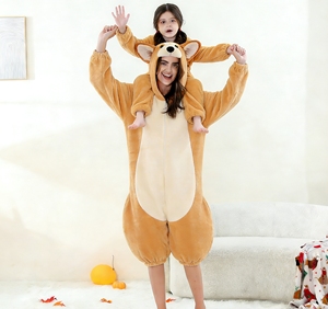 Nouvel ensemble de <span class=keywords><strong>pyjama</strong></span> une pièce pour enfants, en flanelle lavée de haute qualité, motif chien Corgi 3D, style dessin animé, pour filles et garçons, idéal pour l'hiver - Product Image 4