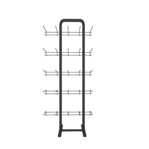 Tùy chỉnh kim loại màu đen đa móc duy nhất mặt sàn hiển thị, bán lẻ hiển thị đứng với <span class=keywords><strong>Hooks</strong></span> - Product Image 3