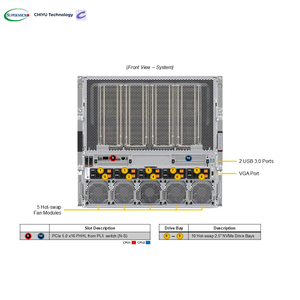 Supermicro SYS a21ge nbrt ai Server 10U Rackmount cho hgx B200 8GPU 14TB hbm3e Bộ vi xử lý có thể mở rộng Xeon kép 32 DDR5 Stock - Product Image 4