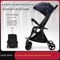 Poussette bébé écologique légère, pliable d'une seule main, avec poignée télescopique, utilisable assise et allongée, adaptée aux voyages en avion et offrant une vue haute
