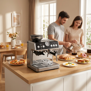 Macchina da Caffè Espresso Professionale PANCERKA 3-in-1 con Touch Screen e Macinacaffè, Cafettiera Elettrica per Hotel - Product Image 4