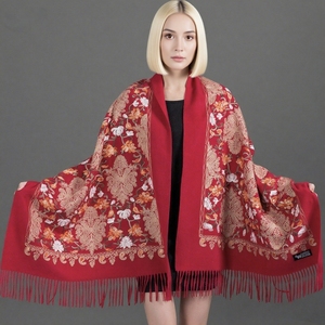 Classic Ethnic Style Floral Cashmere Shawl Beautifully Embroidered <strong>Paisley</strong> Warm <strong>Scarf</strong> <strong>Pashmina</strong> Fashionable Winter Accessory - Product Image 6