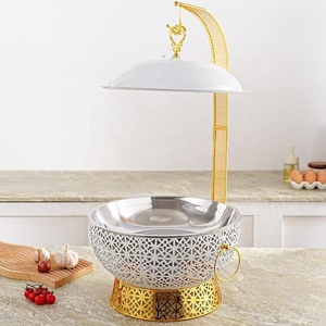 Liyunda - Recipiente para Calentar Comida Tipo Buffet, de Acero Inoxidable de Lujo, Color Dorado, Blanco, Negro y Plateado, con Tapa Colgante - Product Image 1