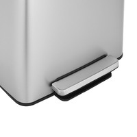 Poubelle à pédale ronde en acier inoxydable pour salle de bain cuisine hôtel bureau-poubelle activée par le pied