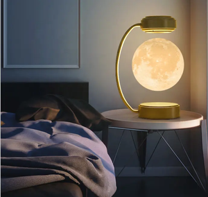 Lampe de Nuit Lunaire Magnétique Flottante 3D Imprimée Moderne, Corps en ABS, Source Lumineuse LED, Contrôle Tactile, Rechargeable USB, Idéale pour Hôtels - Product Image 4