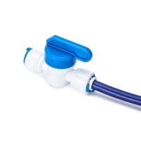 Purificateur d'eau Vanne à bille d'arrêt Tube égal 1/4 "Poussée rapide pour connecter le raccord de plomberie en plastique Vanne à bille contrôlée par lavage à contre-courant