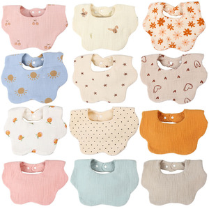 Class A Cotton 6 Layer Crepe Gauze Baby Bandana Bib Soft Absorbent Newborn Saliva <b>Towel</b> Infant Feeding Drool <b>Wraps</b> For Kids - Product Image 5